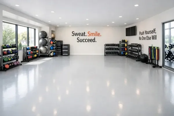 Commercial epoxy floor auto shop St. Petersburg Florida