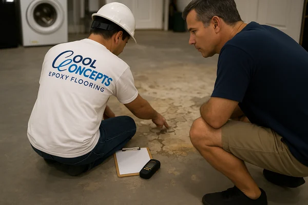 Assessing failed epoxy floor coating