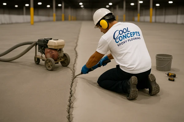 Industrial floor crack repair and substrate preparation St. Petersburg