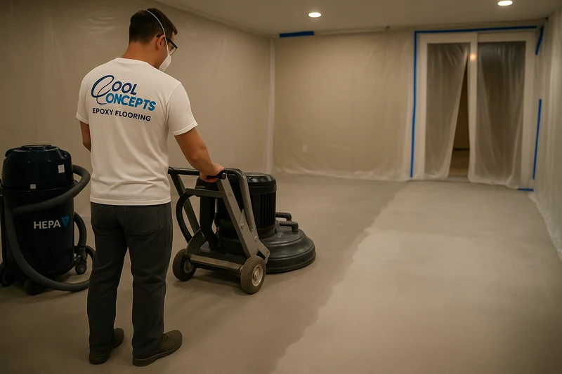 Diamond grinding residential concrete floor St. Petersburg
