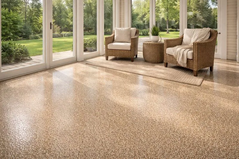 Flake epoxy garage floor in a Largo, FL detached home
