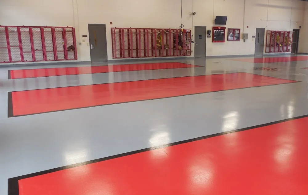 Metallic silver blue epoxy floor St. Petersburg